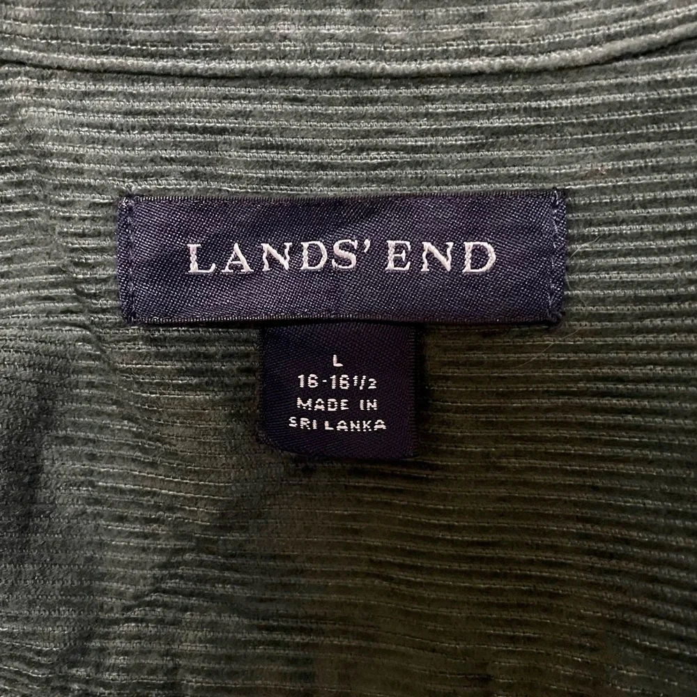 LAND’S END AUTHENTIC DARK GREEN CORDUROY CASUAL SHIRT FOR MEN’S & WOMEN’S - Picture 7 of 7